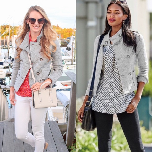 CAbi Jackets & Blazers - CAbi Gray Soft Quilted Blazer Jacket sz M